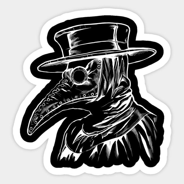 Dr. Plague (White) Sticker by JackComicArt